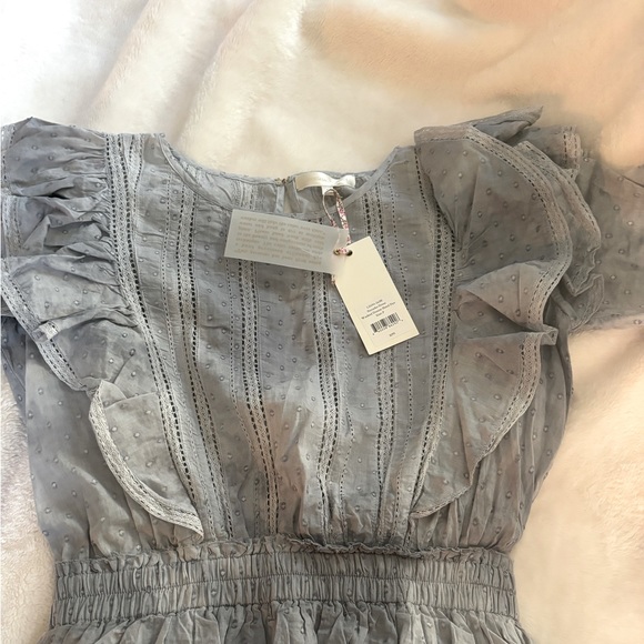 Loveshack Fancy NWT Natasha mini dress size P in washed denim color - Picture 3 of 7